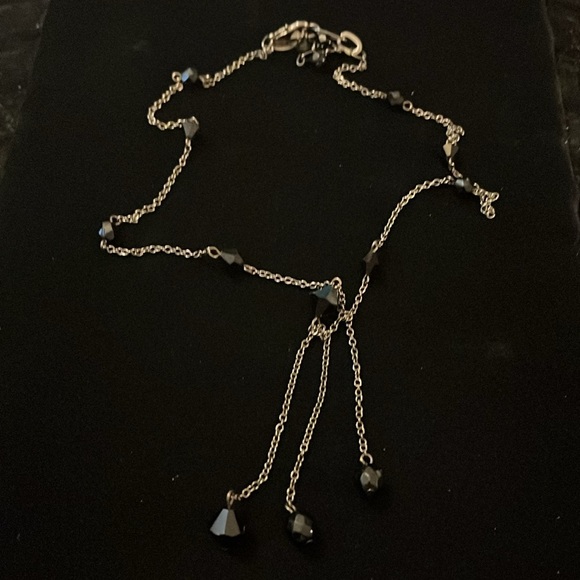 White House Black Market Black Beaded Dark Tone Chain Necklace - Picture 10 of 17